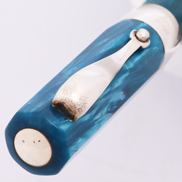 Montegrappa Symphony Fountain Pen - Blue Marble, Sterling Trim